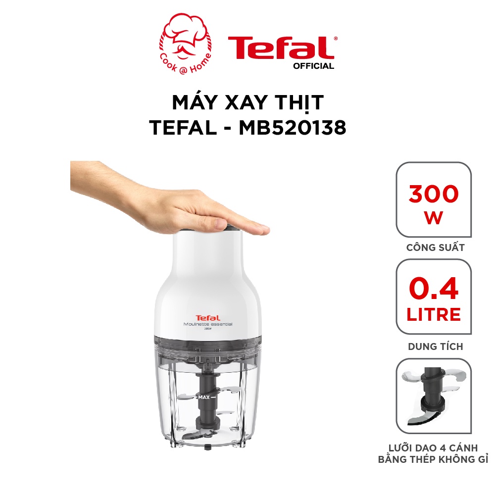 Máy xay thịt Tefal 3 chức năng 3in1 MB520138 - 0.4 lít, 300W