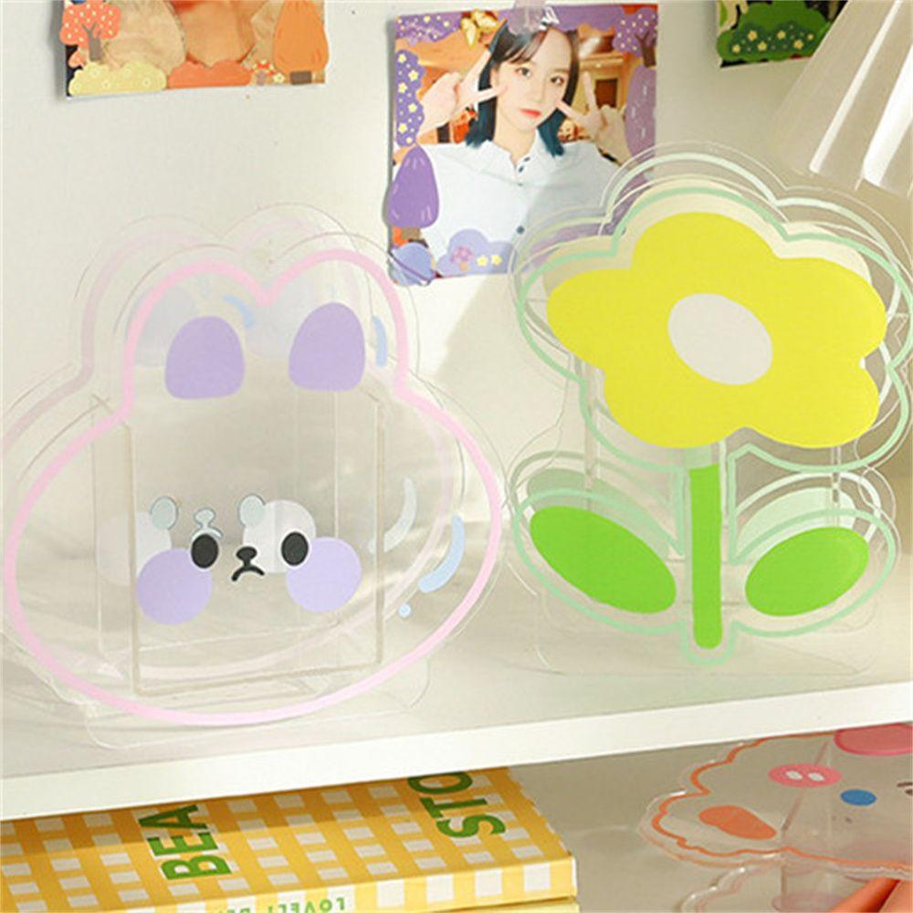 PEWANY Hộp Đựng Bút Bằng Acrylic Trong Suốt Hình Gấu / Thỏ Hoạt Hình Dễ Thương