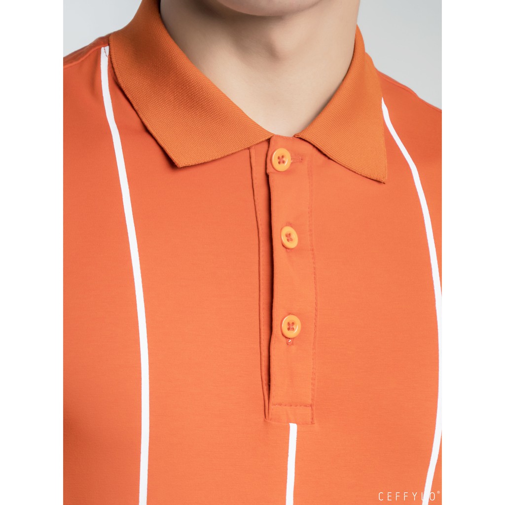 [Mã BMBAU50 giảm 7% tối đa 50K đơn 99K] Áo Polo Nâu In Kẻ Sọc Nâu vải Cotton mềm mịn, co giãn - CEFFYLO