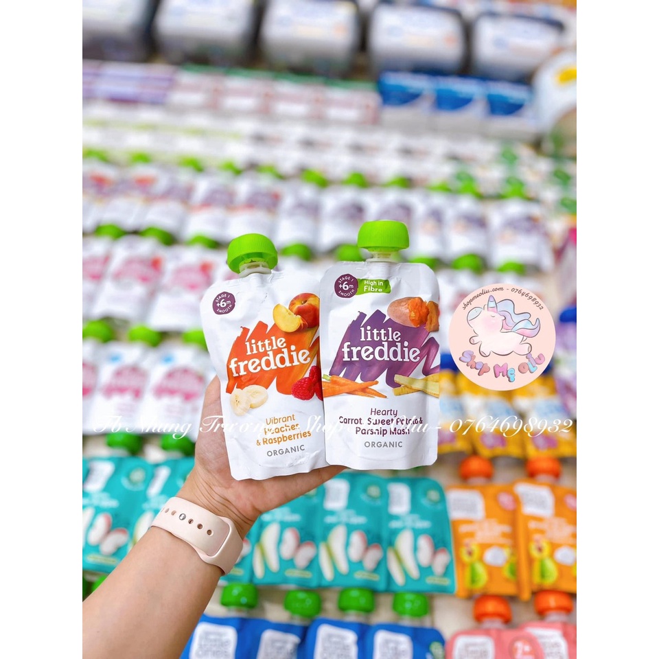 [SHIP AIR] Túi ăn dặm hoa quả/rau củ nghiền, sinh tố hữu cơ Little Freddie cho bé từ 6 tháng 100g