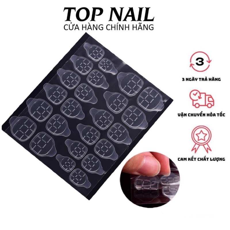 Tấm dán móng tay băng silicone gồm 24 miếng dán nhỏ