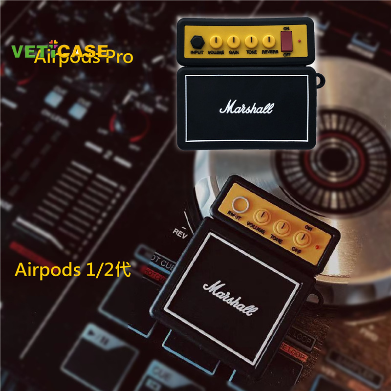 Marshall Vỏ Bảo Vệ Hộp Sạc Tai Nghe Airpods Pro Hình Loa Phong Cách Retro Ốp