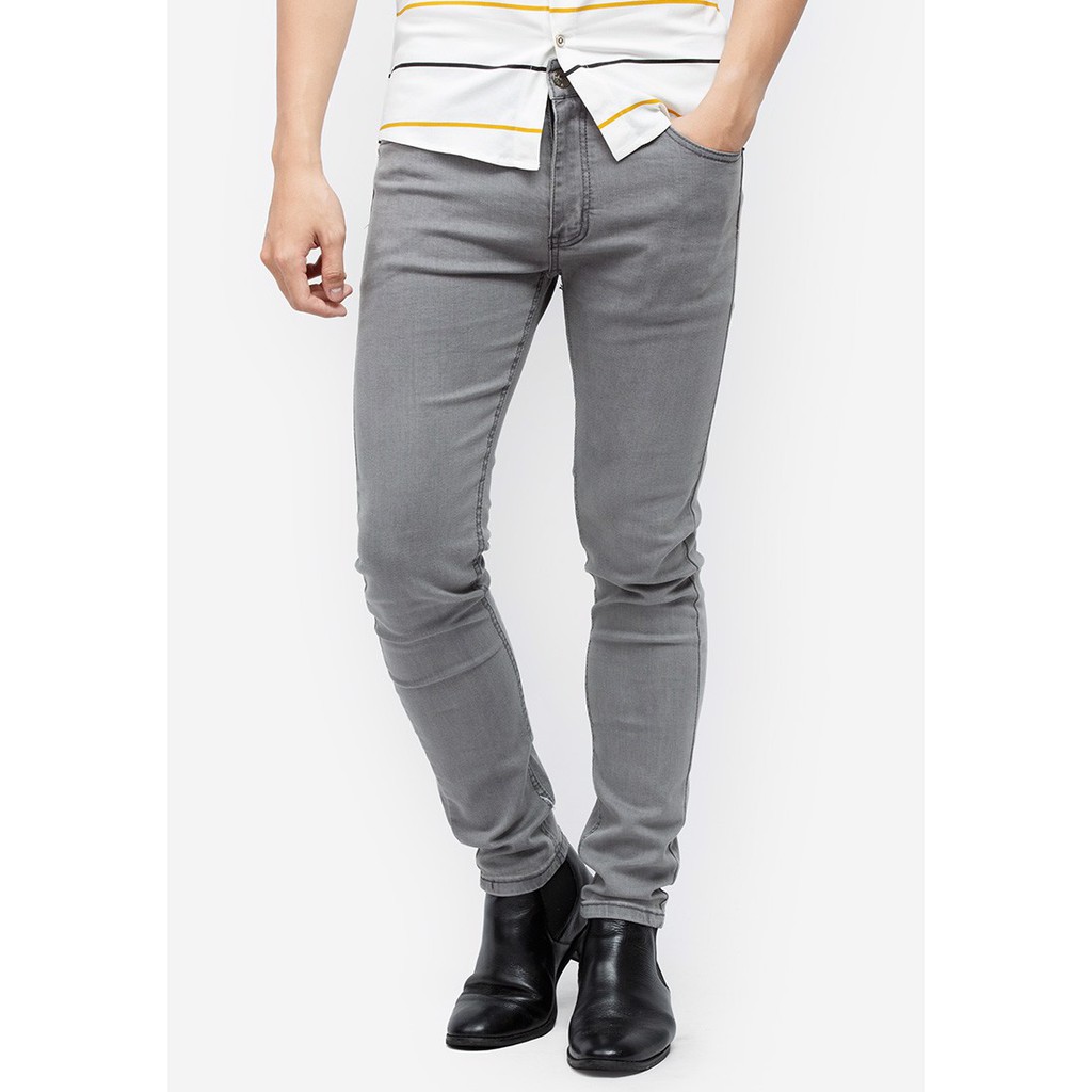 Quần jeans Titishop QJ151 màu xám ống ôm