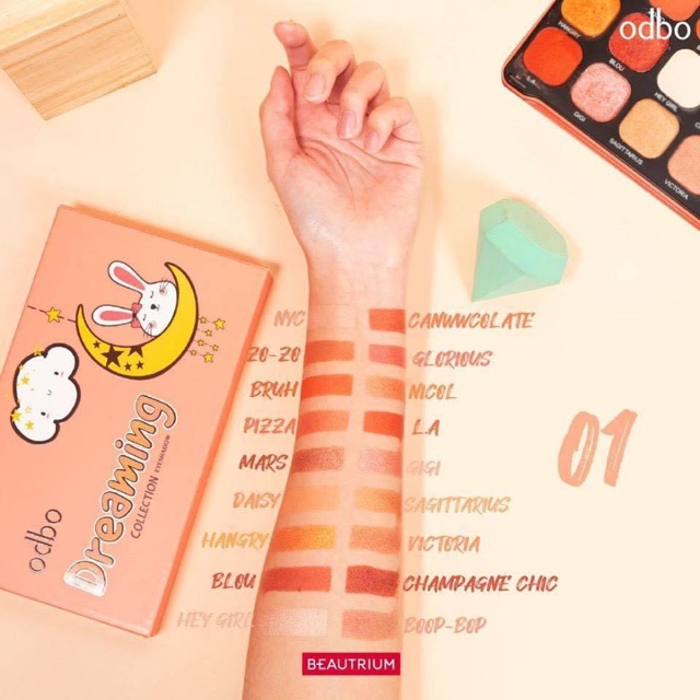 [Chính hãng] Bảng phấn mắt Odbo Dreaming 18 ô có luôn cả nhũ | BigBuy360 - bigbuy360.vn