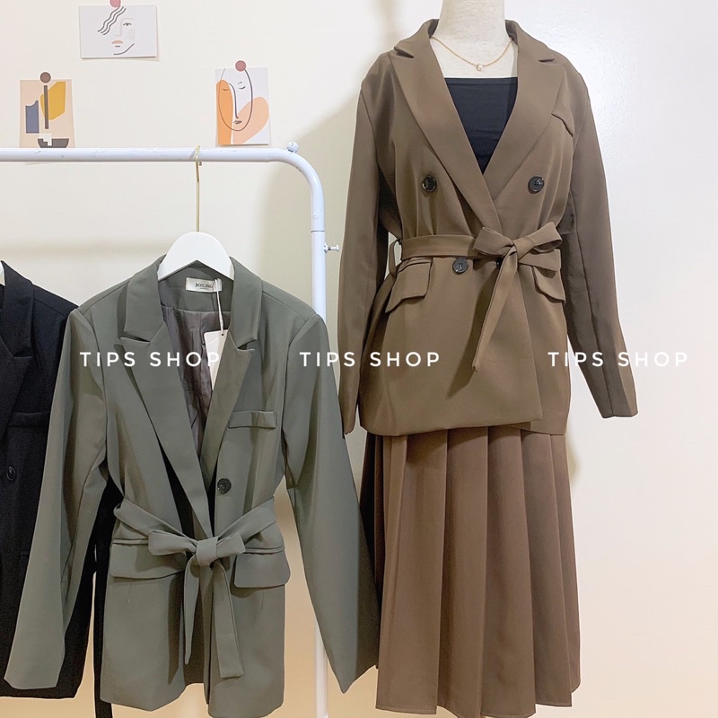 Áo blazer Hàn Quốc kèm đai 6990