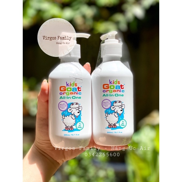 Sữa tắm gội xả 3in1 dê hữu cơ cho bé Kids Goat Organic Baby 300ml