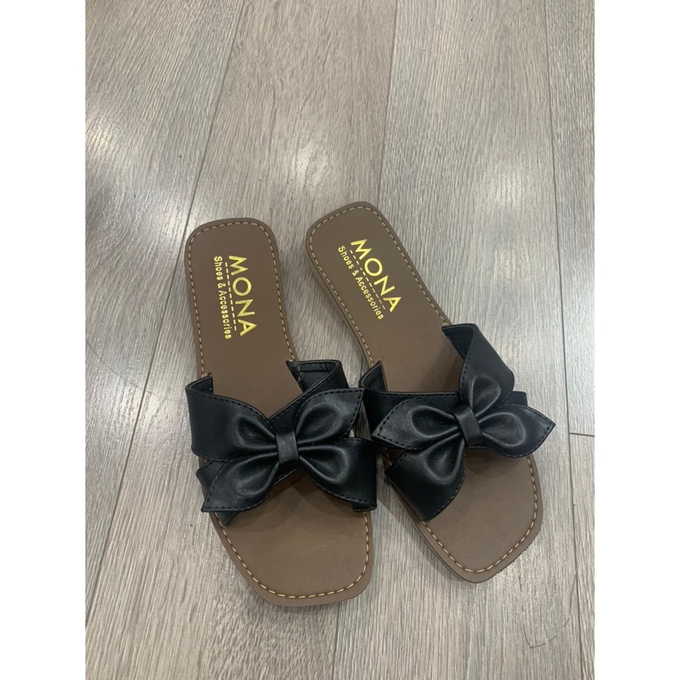 Dép nơ MONA quai chéo da lì cực xinh- X092