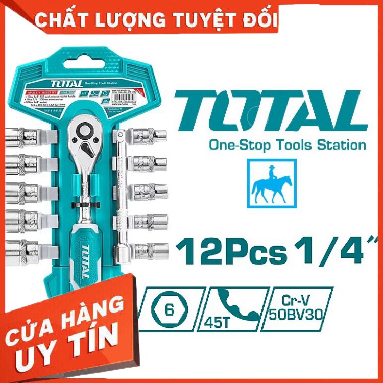 Bộ cờ 12 lê lực và đầu tuýp TOTAL THT14114126 nguyên zin nhé các bác