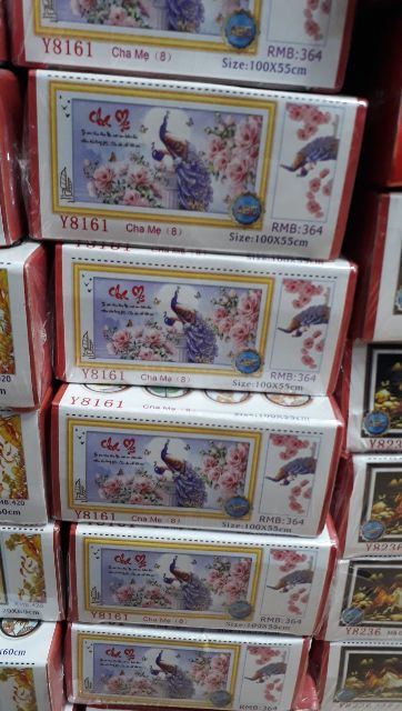 Tranh đính đá cha mẹ Y8161  100×50cm ( kho sỉ)