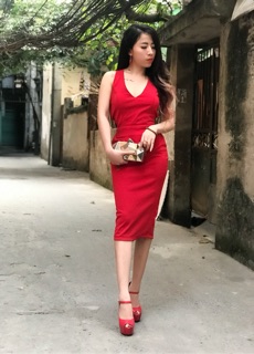 [ Đầm thiết kế ] đầm Body đan dây lưng ( kèm ảnh thật )