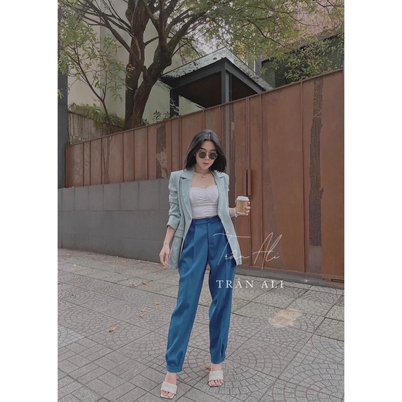 SET VEST 3 MÓN : ÁO VEST XANH TÂY + ÁO LÓT + QUẦN BAGGY TÂY