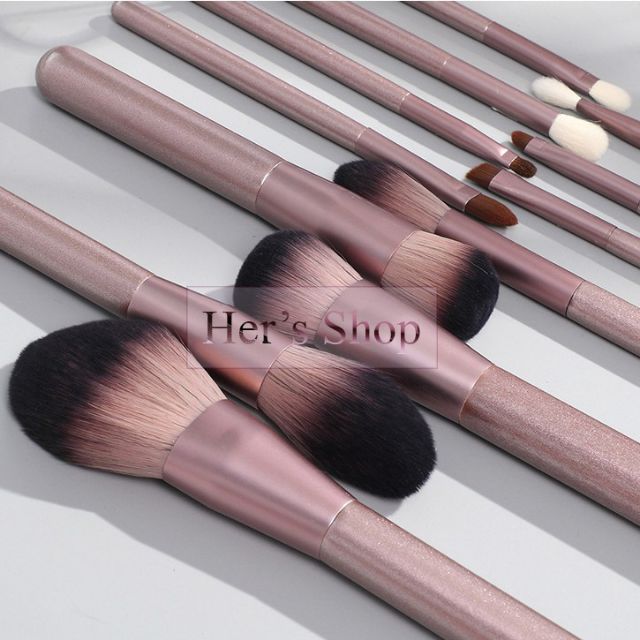 BỘ CỌ TRANG ĐIỂM CÁ NHÂN 12 CÂY MÀU HỒNG TÍM PASTEL - CỌ MAKE UP CHUYÊN NGHIỆP - BỘ CỌ TRANG ĐIỂM CAO CẤP