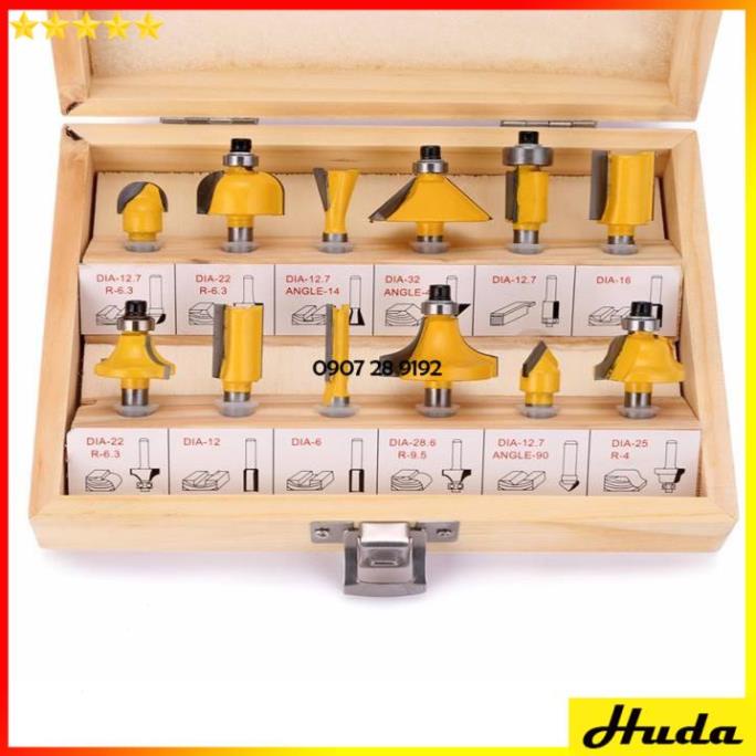 Bộ Mũi Phay Gỗ 6 Hoặc 12 Chi Tiết ⚡️FREESHIP⚡️ Mũi Soi Gỗ Gắn Máy Cầm Tay Cốt 6.35 Và 12.7 mm