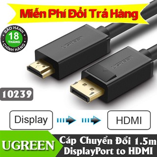 Cáp Chuyển Đổi [Displayport To HDMI dài 1M,1,5M - 3M] Chính Hãng Ugreen 10238/10239/10202/10203