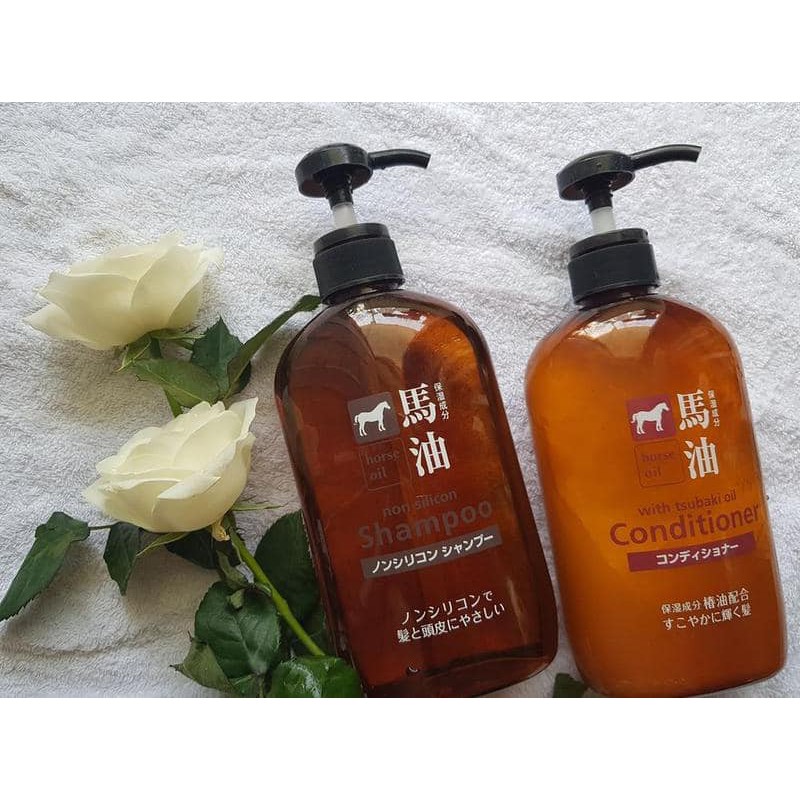 Dầu gội xả mỡ ngựa Horse Oil 600ml của Nhật Bản chính hãng