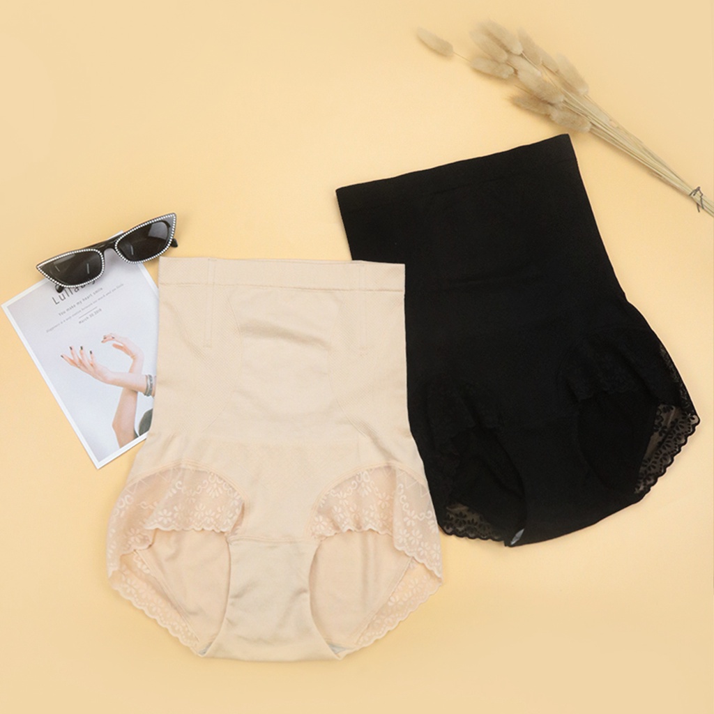 Quần Gel Bụng Định Hình Có Thanh Chống cuộn cạp Luperi nịt bụng eo thon phối ren viền chống lằn mông LGEL1010