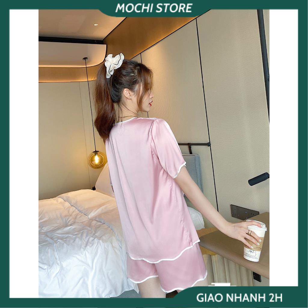 Đồ Pijama, Bộ Áo Cánh Dơi Quần Đùi Lập Thể , Đồ Mặc Nhà Chất Lụa Satin Màu Trơn  Mịn Mát Form Rộng Thoải Mái. | BigBuy360 - bigbuy360.vn