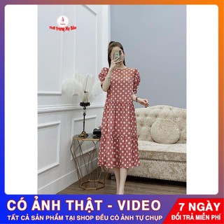 Váy Bầu Đẹp Chấm Bi ( ảnh thật) (shop Tatoco)