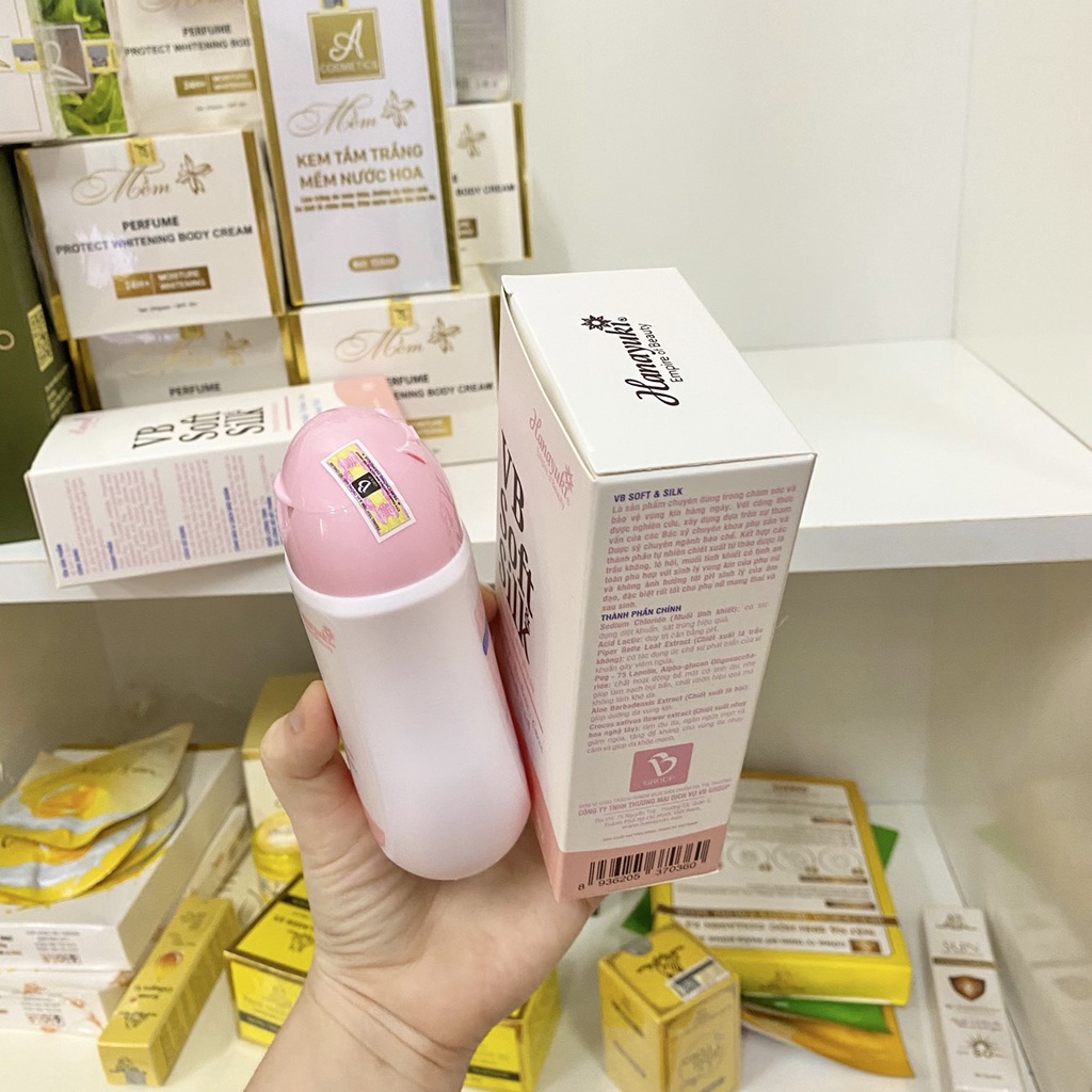 Dung Dịch Vệ Sinh VB Soft & Silk Hanayuki 150gr Màu Hồng Cao Cấp, Nước Rửa Phụ Khoa Chính hãng