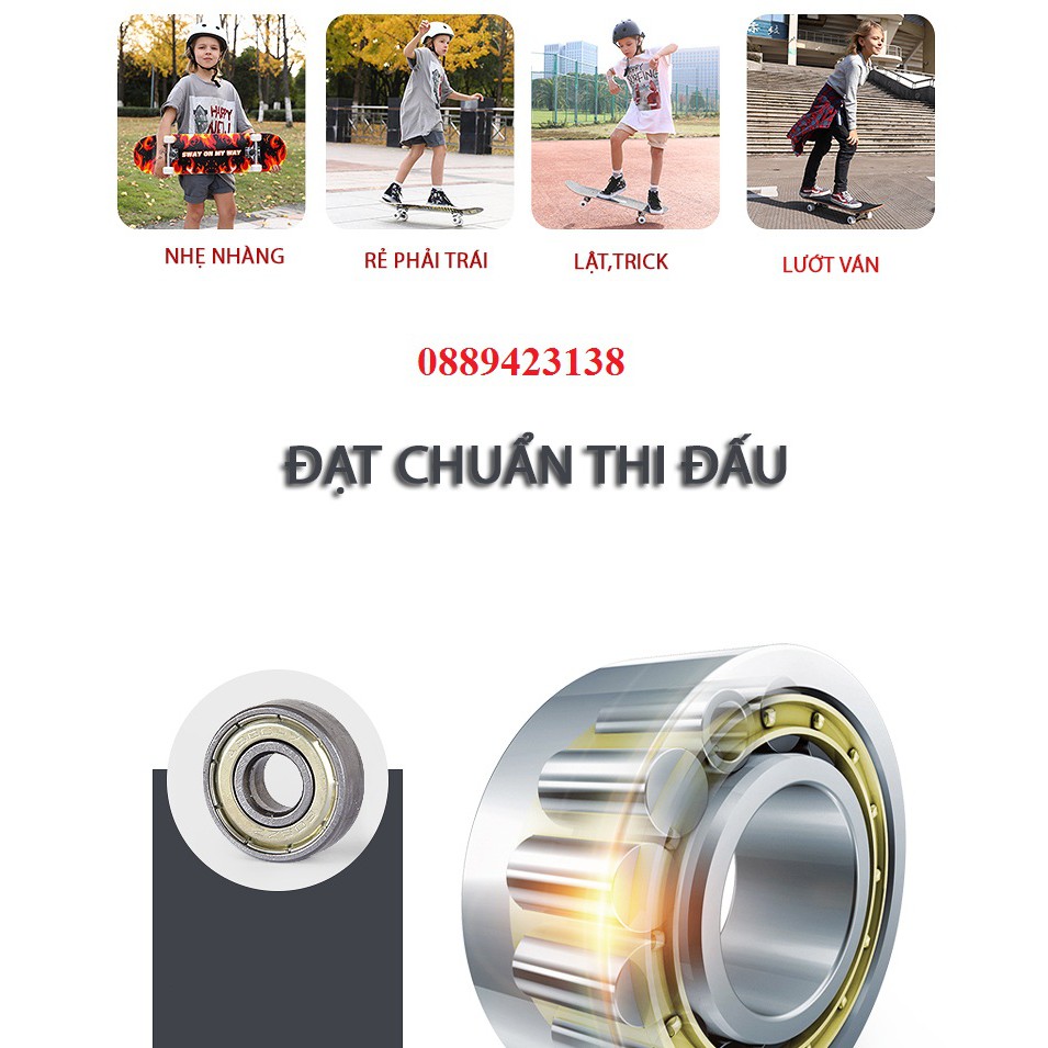 [FREE SHIP] Ván trượt skateboard thể thao chất liệu gỗ phong ép cao cấp 7 lớp mặt nhám