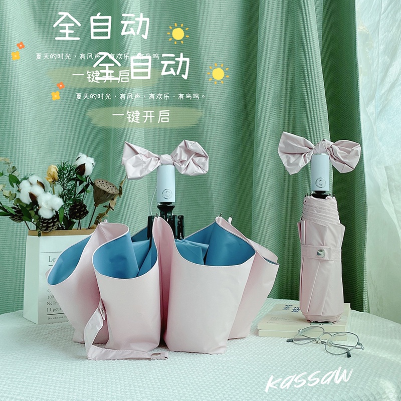 Dù Gấp Tự Động Mini Chống Tia UV Màu Sắc Ngọt Ngào
