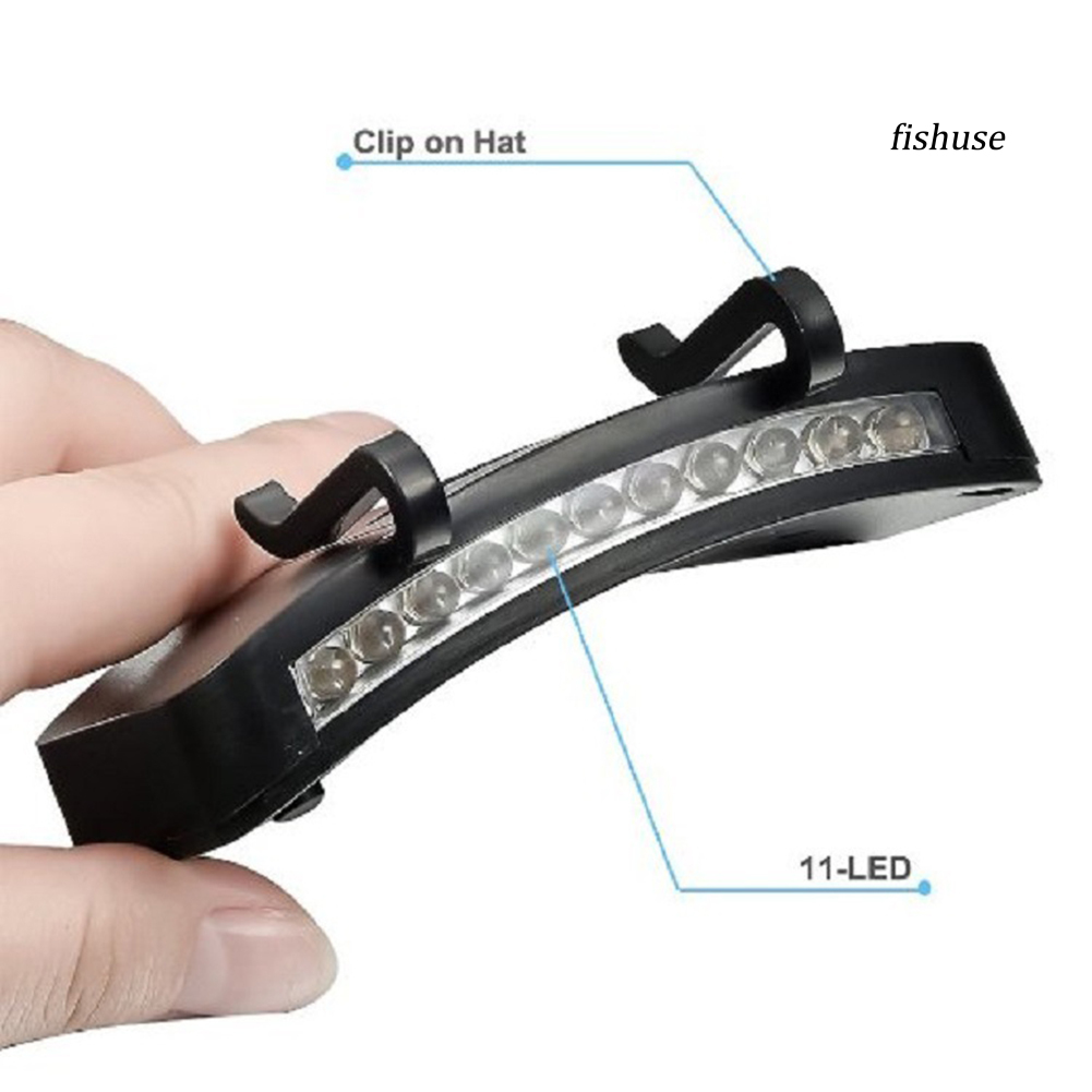 Đèn Led 11 Bóng Gắn Nón Lưỡi Trai Dùng Cho Các Hoạt Động Ngoài Trời