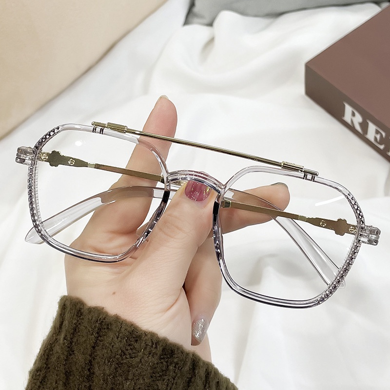 Kính Mát TR90 Gọng Vuông Oversized Chống Ánh Sáng Xanh Cho Nữ