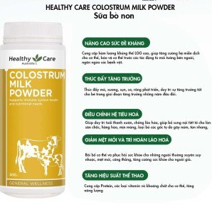 Sữa bò non Healthy Care Colostrum Milk Powder 300g bổ sung dinh dưỡng phục hồi sức khỏe quatangme