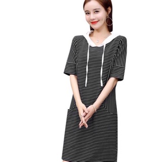 Đầm đi dạo - đầm suông kẻ sọc