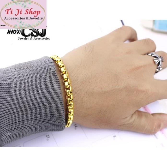 VÒNG TAY NAM , LẮC TAY NAM INOX MẠ VÀNG