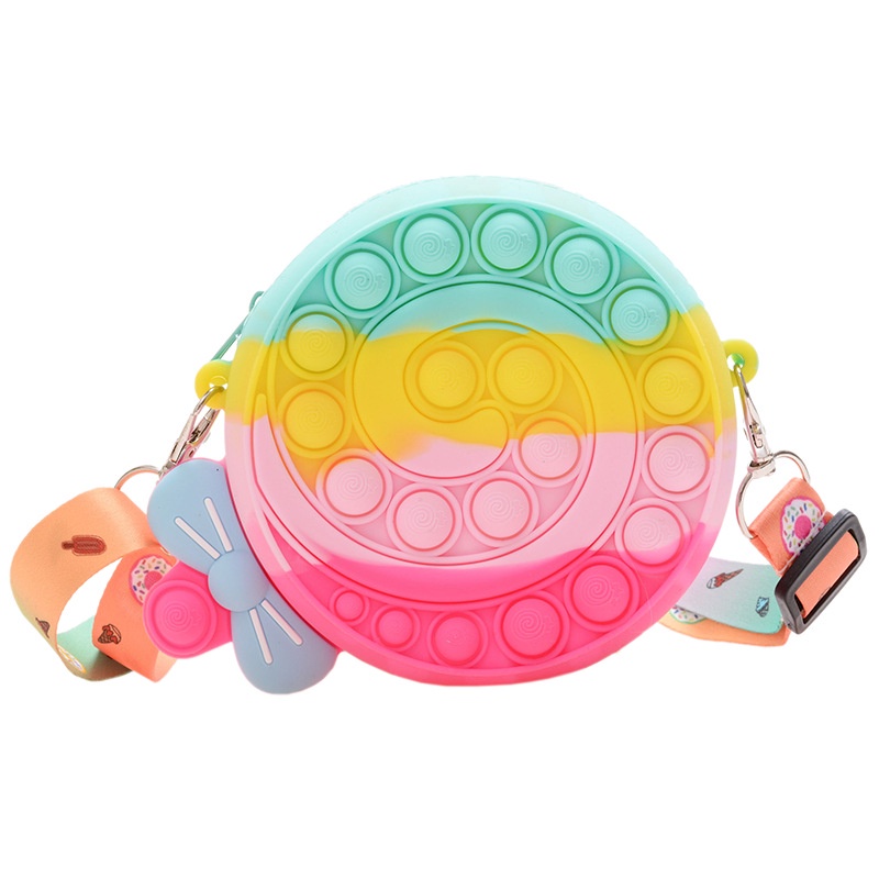 Túi POP IT đeo chéo phiên bản giải toả căng thẳng hình cầu vồng TX18
