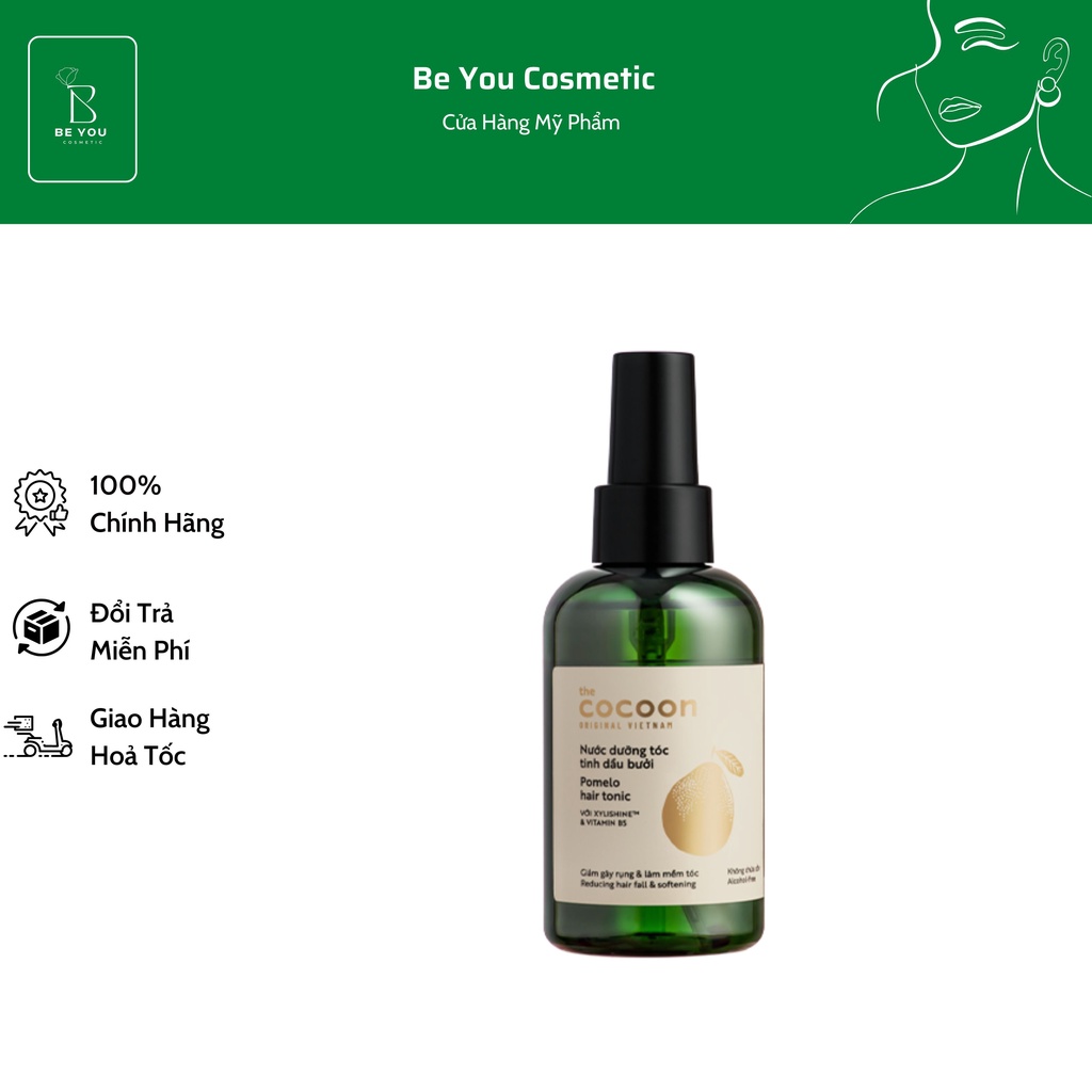Nước Xịt Dưỡng Tóc Tinh Dầu Bưởi Giảm Gãy Rụng Cocoon Pomelo Hair Tonic 140ml