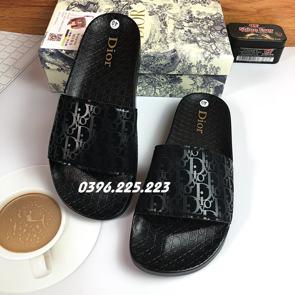 Dép quai ngang dép LBB - DIOR đế 2 màu đen trắng  xu hướng hè 2021 ( Shopbossmen6868 )