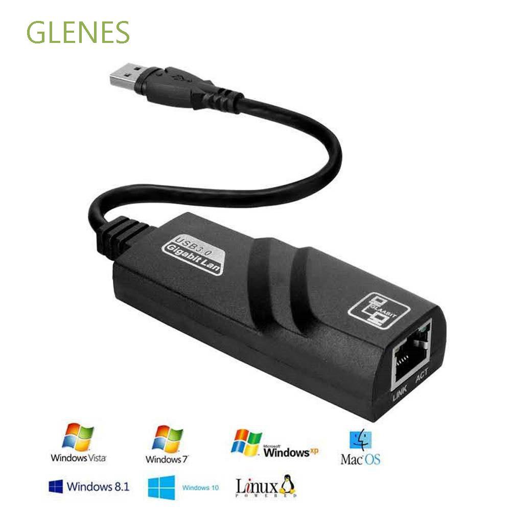 GLENES 10/100/1000 Mbps Network Adapter Gigabit Cable Connector Network card Wired Single Driver Free Ethernet LAN USB 3.0 RJ45 Ethernet Adapter/Multicolor