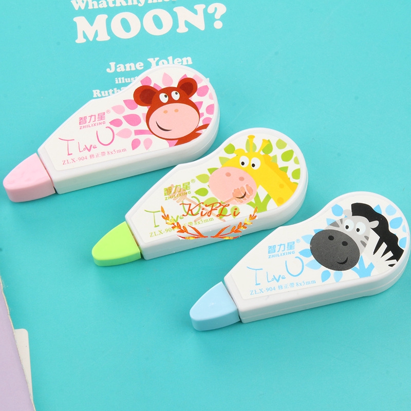 Bút xóa kéo in hoạt hình động vật phong cách hàn quốc dễ thương cho học sinh