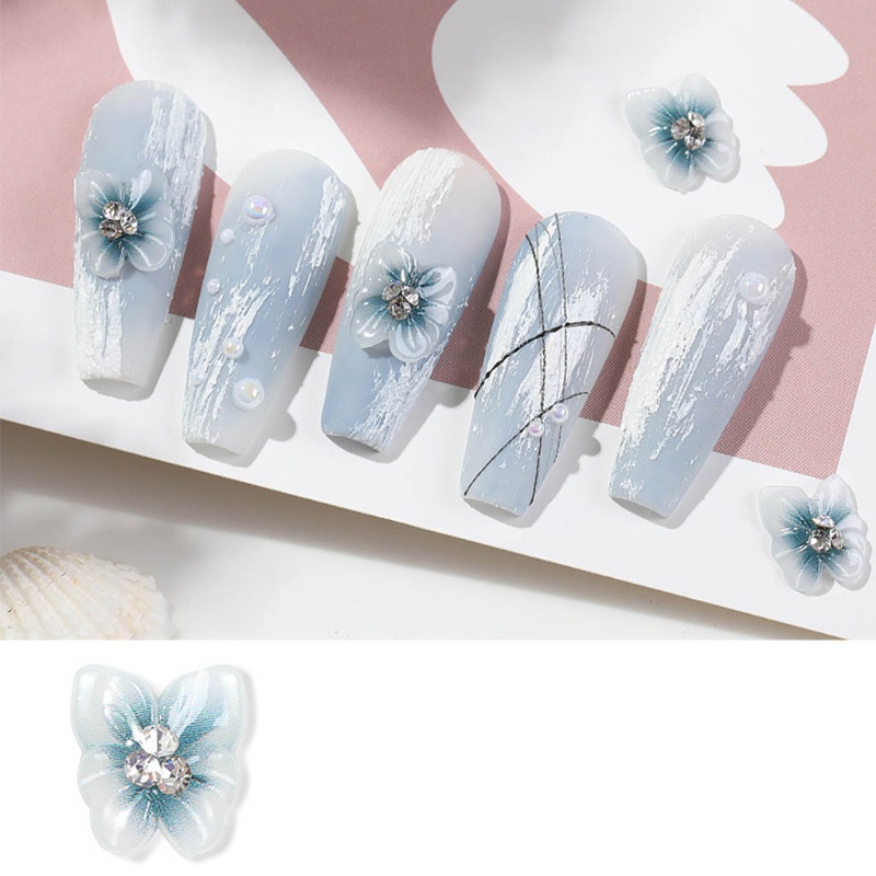 Phụ Kiện Charm Hình Bướm 3d Nhiều Màu Sắc Trang Trí Móng Tay