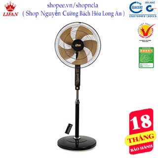 Quạt đứng, quạt điều khiển từ xa, dùng remote, có hẹn giờ, tiết kiệm điện, thương hiệu Lifan, Đ-16RCO 5 cánh 40cm 50W
