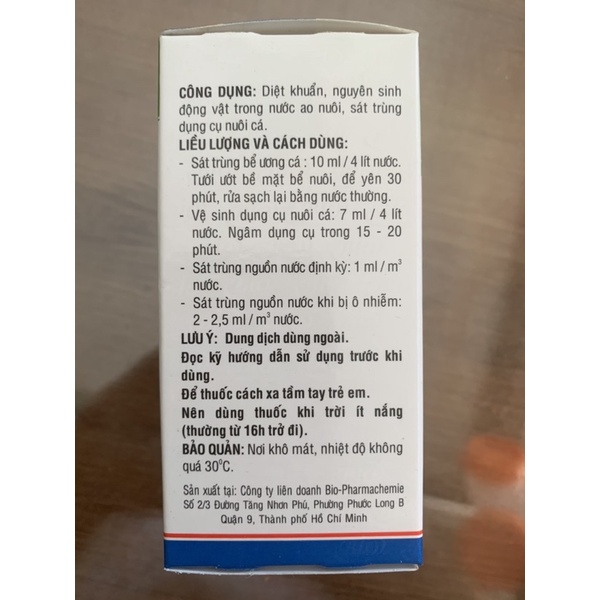 Bio-IODINE COMPLEX for fish 60mL SÁT TRÙNG DÀNH CHO CÁ, ẾCH, LƯƠN MANG LẠI HIỆU QUẢ NHANH VÀ KÉO DÀI.
