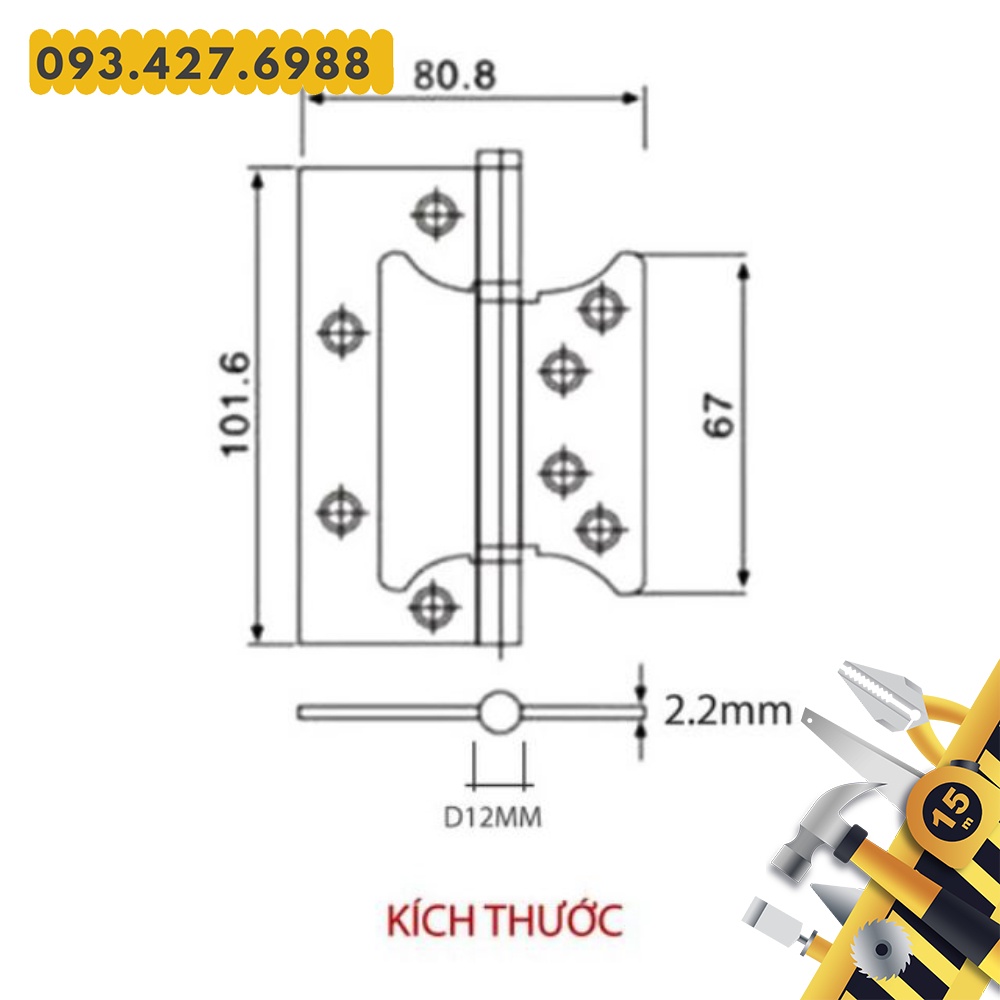 BẢN LỀ ÂM DƯƠNG INOX - BẢN LỀ BƯỚM  💯 Chất Lượng Cao