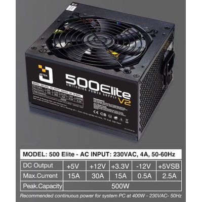 Nguồn máy tính JETEK Model 500W Elite