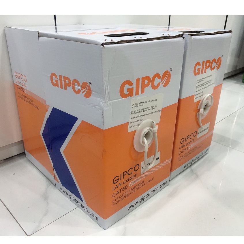 Thùng dây cáp mạng GIPCO - UTP CAT5E - 0386 | ARIGATO - UTP CAT5E - 0520