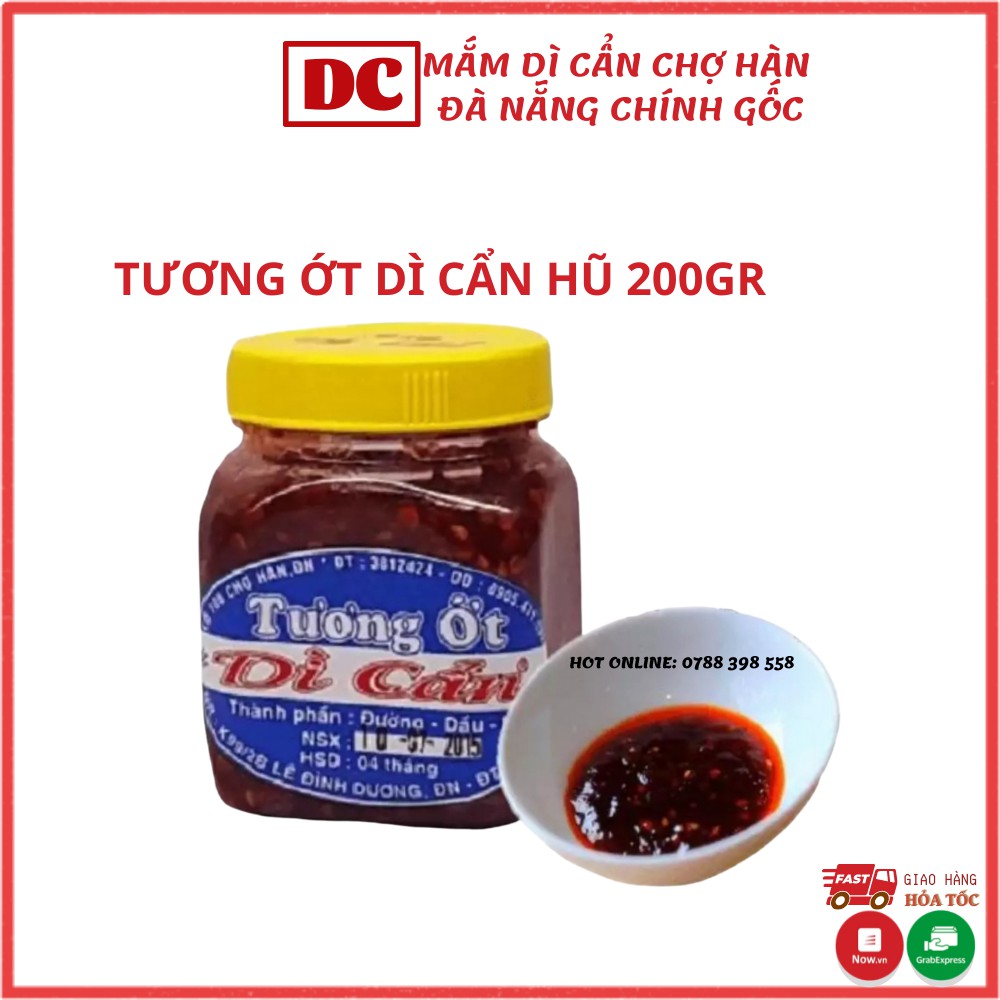 Tương Ớt Rim Dì Cẩn Đà Nẵng hũ 200gr cay cay ngọt ngọt thơm ngon