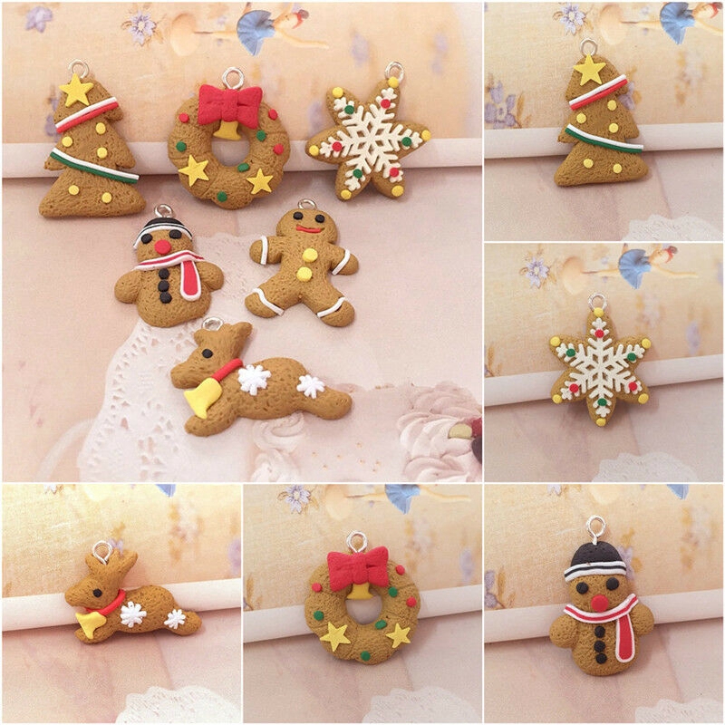 Set 6 mặt phụ kiện bánh gừng Giáng sinh treo trang trí cửa/cây thông Noel