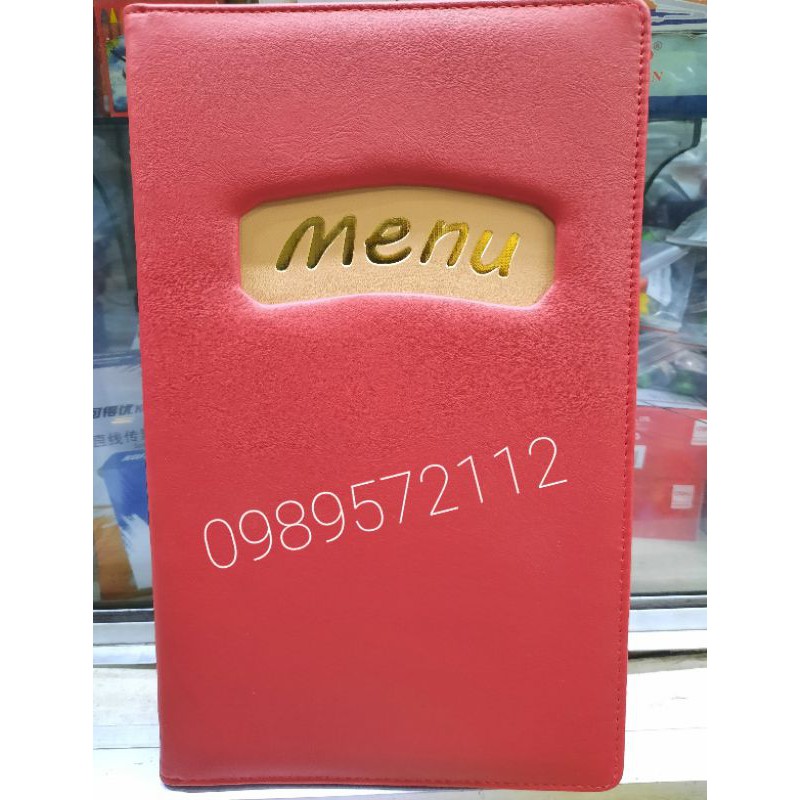 Menu bìa da dài nhỡ 18*32cm