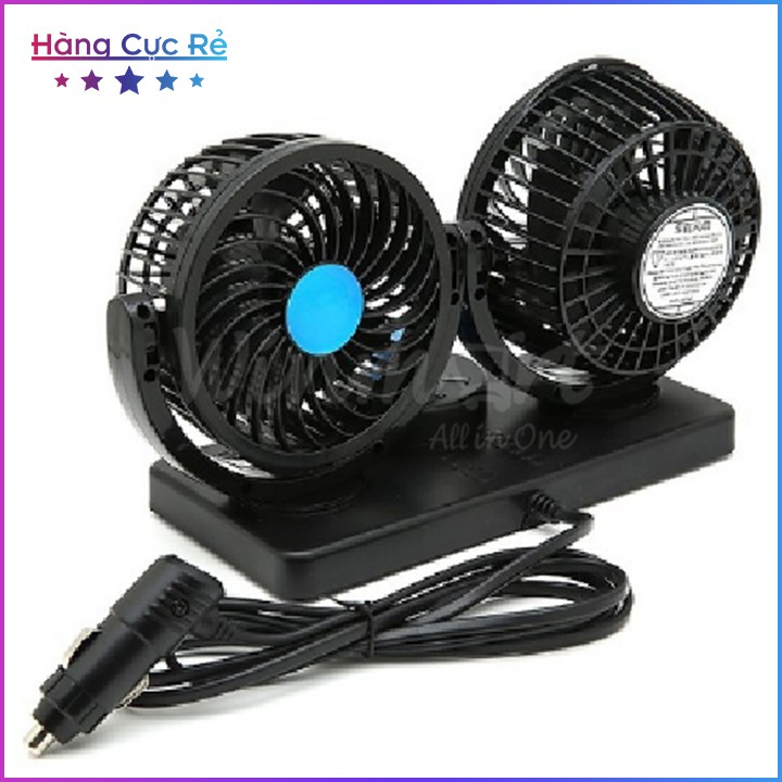 Quạt Đôi Mini 2 bên xoay 360 độ, dùng tẩu sạc 12V chuyên dụng trên ÔTÔ  💢Freeship💢 Shop Hàng Cực Rẻ