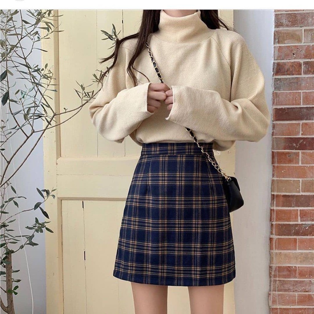 chân Váy chữ A  bigsize kẻ caro basic mix quanh năm áo thun áo kiểu đều xinh nha 🍬🍬 | BigBuy360 - bigbuy360.vn
