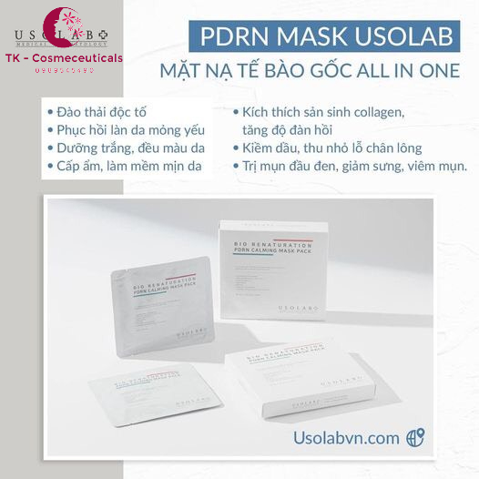 Mặt Nạ Usolab Pdrn Mask Dna Tế Bào Gốc Tái Tạo Da Bào Thai Cá Hồi Giúp Da Mịn Màng, Trắng Sáng