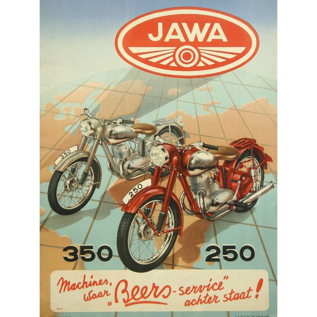 Áp Phích Hình Xe Mô Tô Java 350 Cc - 250 Cc Phong Cách Vintage