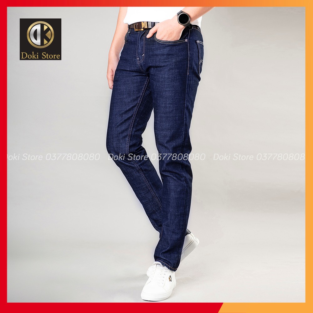 Quần Jean Nam Cao Cấp Xanh Đen Trơn, Quần Bò Nam Chất Vải Co Giãn Thoải Mái, DOKI XT-02 | BigBuy360 - bigbuy360.vn