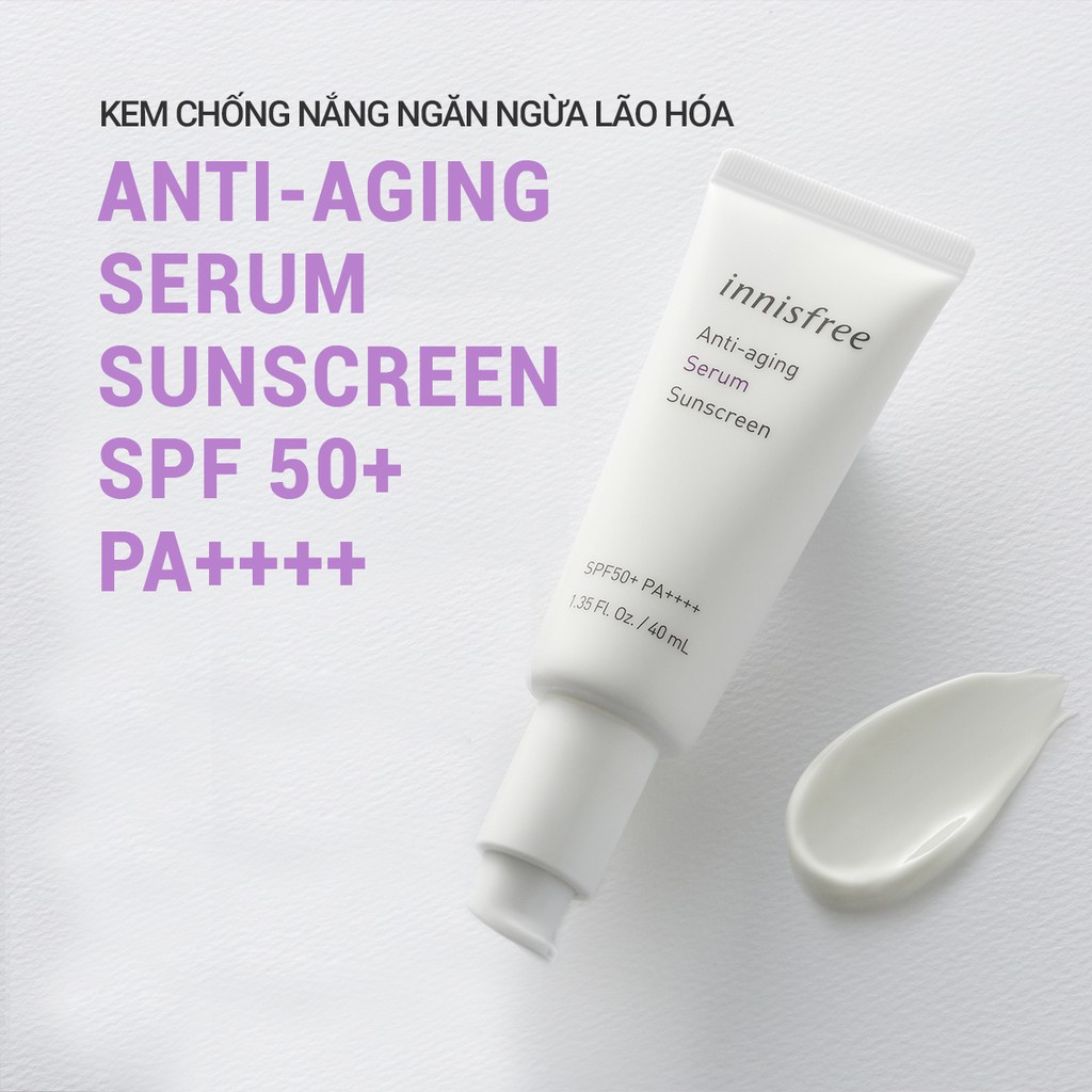 Kem chống nắng ngăn ngừa lão hóa innisfree Antiaging Serum Sunscreen SPF 50+ PA++++ 40ml